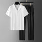 Shirt Men's Clothing Ice Silk Casual Set
