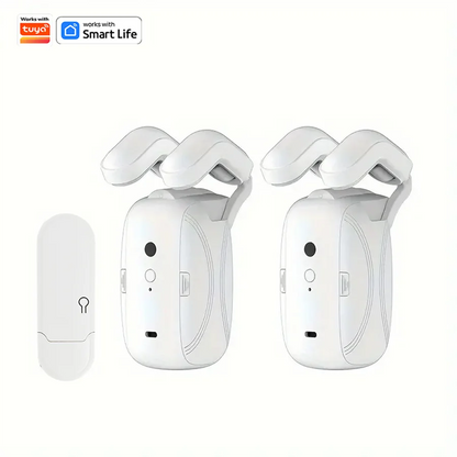 WiFi  Smart Automatic Curtain Opener with App Timer Voice Control High Performance Motor for Roman Pole Tracks ，Light Sensor 