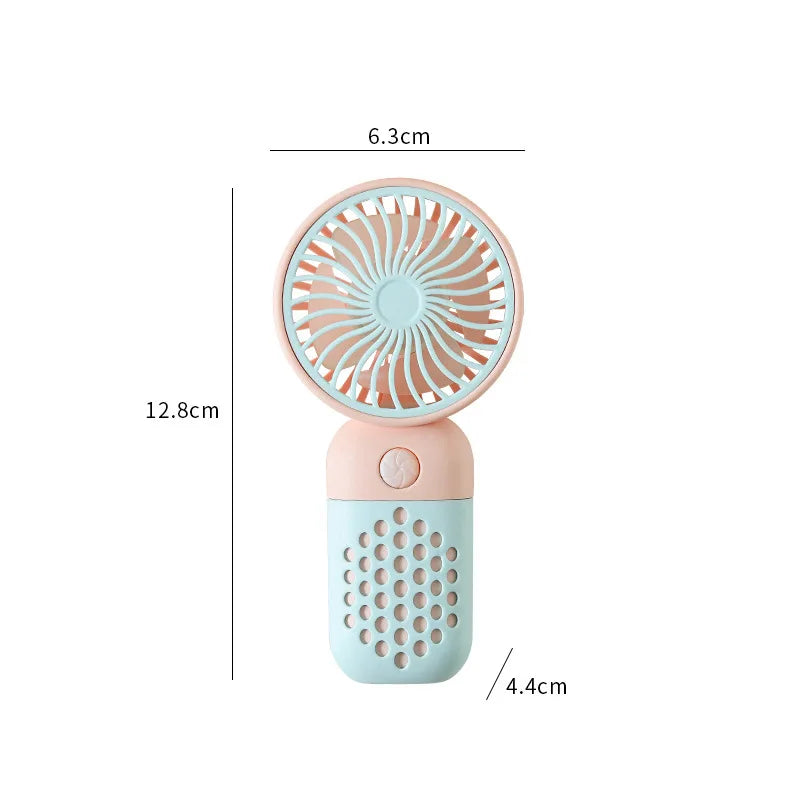 New Cartoon Cute Mini USB Handheld Charging Fan - Portable Pocket-Sized for Home, Outdoor, Office & Student Dorm Use