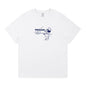 American Retro Vintage Cartoon Mickey Pizza Print T-Shirt Loose Pure Cotton White Short Sleeve Top for Women Summer