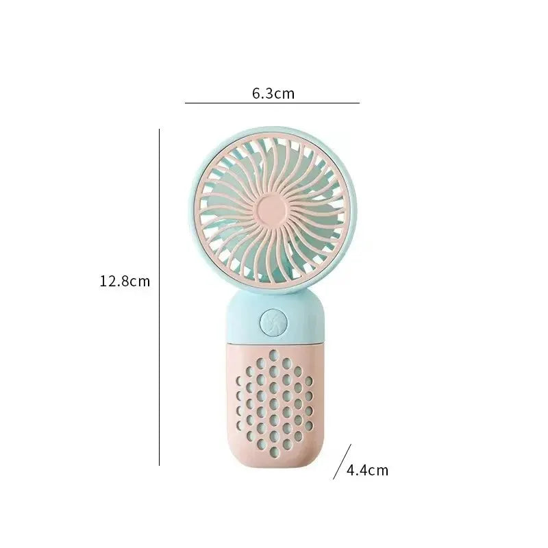 New Cartoon Cute Mini USB Handheld Charging Fan - Portable Pocket-Sized for Home, Outdoor, Office & Student Dorm Use