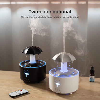 New Rainbow Raindrop Aromatherapy Machine Rotating Water Drop Humidifier 7-Color Lamp Creative Umbrella Essential Oil Diffuser