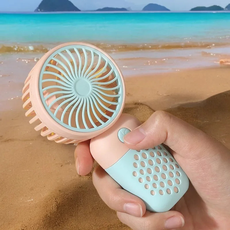 New Cartoon Cute Mini USB Handheld Charging Fan - Portable Pocket-Sized for Home, Outdoor, Office & Student Dorm Use