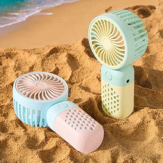 New Cartoon Cute Mini USB Handheld Charging Fan - Portable Pocket-Sized for Home, Outdoor, Office & Student Dorm Use