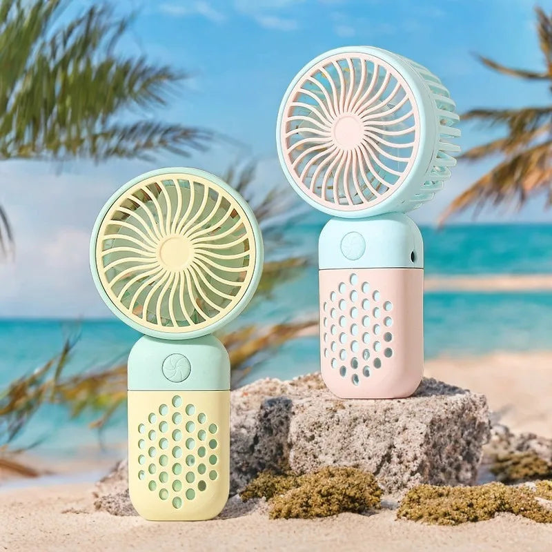 New Cartoon Cute Mini USB Handheld Charging Fan - Portable Pocket-Sized for Home, Outdoor, Office & Student Dorm Use