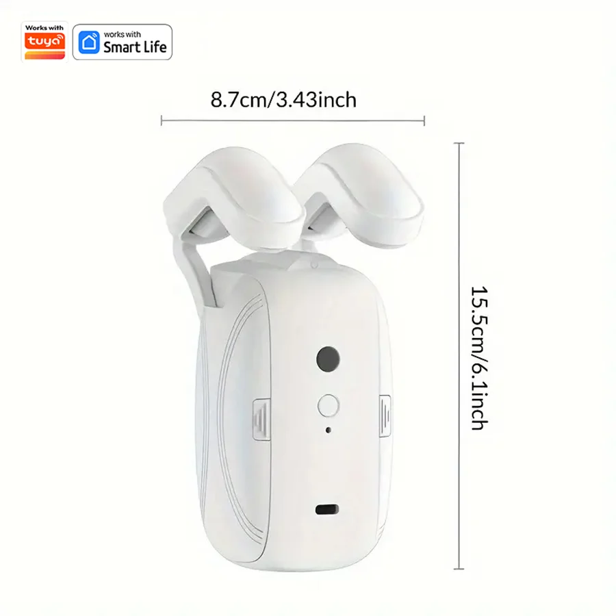 WiFi  Smart Automatic Curtain Opener with App Timer Voice Control High Performance Motor for Roman Pole Tracks ，Light Sensor 
