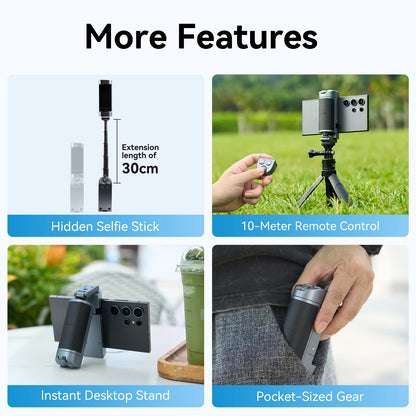 TELESIN Phone Camera Selfie Grip Handle Holder Bluetooth-Compatible Remote Control Adapter Grip Selfie Phone Stand Device Custom