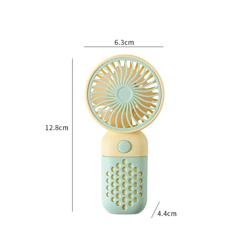 New Cartoon Cute Mini USB Handheld Charging Fan - Portable Pocket-Sized for Home, Outdoor, Office & Student Dorm Use
